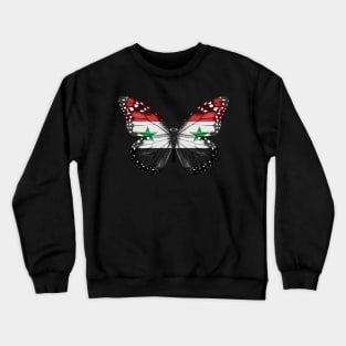 Syrian Flag  Butterfly - Gift for Syrian From Syria Crewneck Sweatshirt